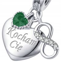 Charms KOCHAM CIĘ Serce Charms Srebro 925 Grawer Charmsy MODA TRUSKY