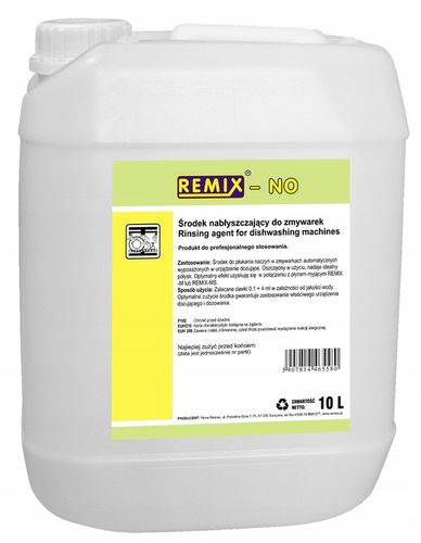 Płyn nabłyszczający do zmywarek Remix NO 10L na Arena.pl