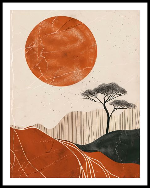 Plakat 50x65cm Afrykański Zachód Słońca zdjęcie 3
