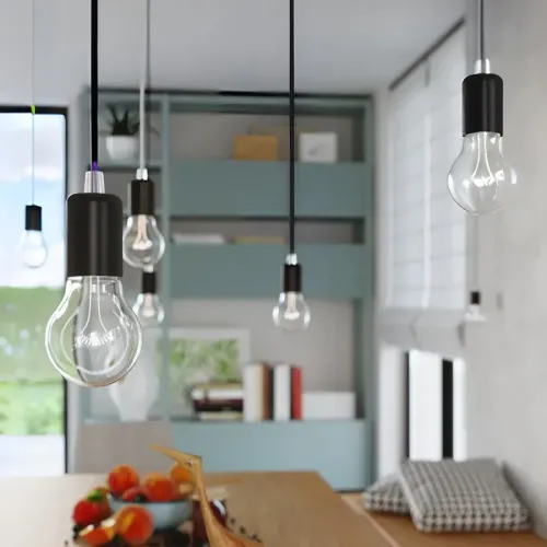 Lampa wisząca EDISON czarna na Arena.pl