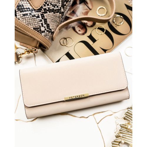 PETERSON portfel damski eko zamszowy elegancki matowy P237 beżowy na Arena.pl