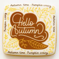 CIASTKO LUKROWANE HALLO AUTUMN ROZ.S KWADRAT NO.1 JESIEŃ RĘCZNIE ROBIONE