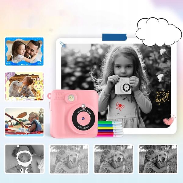 APARAT POLAROID NATYCHMIASTOWY DLA DZIECI FILMÓW ZDJĘĆ DRUK TERMICZNY 32GB zdjęcie 14