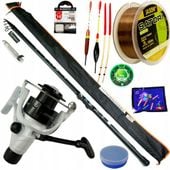 ZESTAW wędkarski SPŁAWIKOWY jaxon WĘDKA bolonka KOŁOWROTEK żyłka PŁOĆ