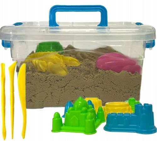 ZESTAW PIASEK KINETYCZNY 2kg + BASEN PIASKOWNICA FOREMKI SZPATUŁKI WALIZKA na Arena.pl