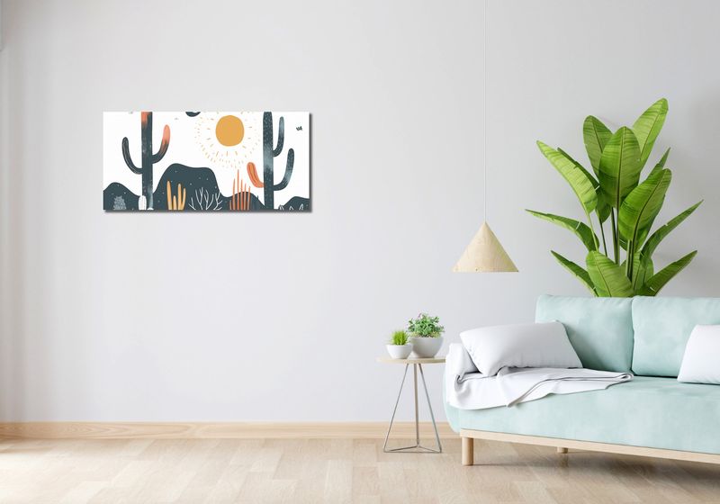 Obraz 90x40cm Kaktusy Przy Dniu zdjęcie 2
