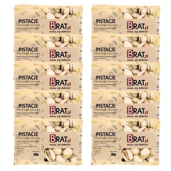 Pistacje prażone solone 10 x 50g zdjęcie 1