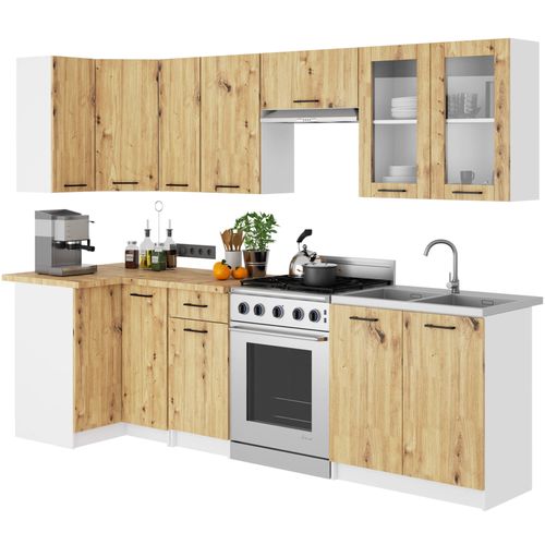 Szafka OLIWIA Witryna W80 H720 BIAŁA / DĄB ARTISAN na Arena.pl