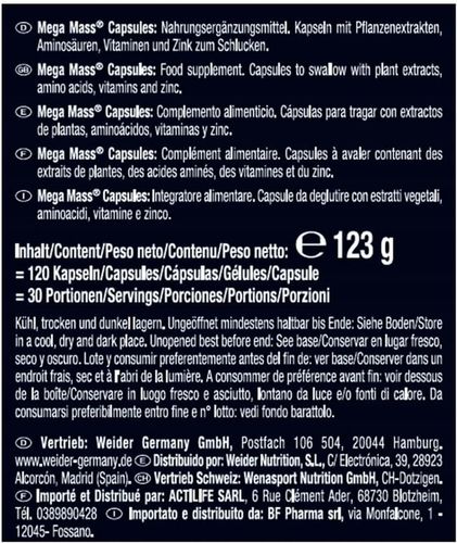 Weider Mega Mass Caps | 120 kapsułek na Arena.pl