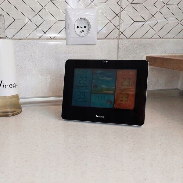 STACJA POGODOWA Higrometr Barometr Termometr Zegar Data BEZPRZEWODOWA zdjęcie 14