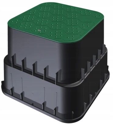 Duża Studzienka zaworowa LARGE 34x34x26,5 cm na 2 zawory HIDE zielony na Arena.pl