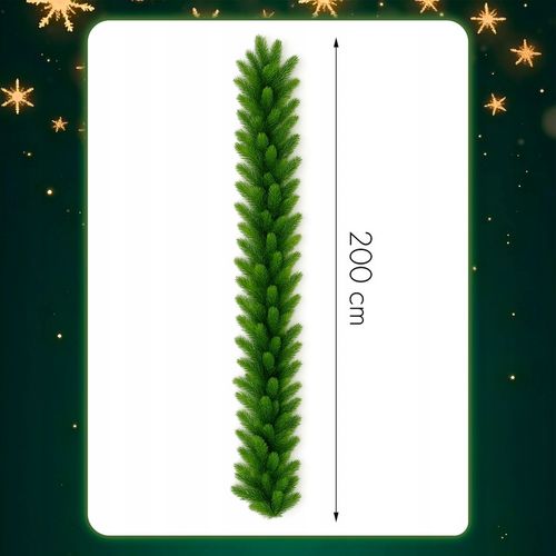 GIRLANDA Świąteczna Świerk PE 200 cm GĘSTA 144 gałązki jak naturalna na Arena.pl