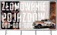 BANER REKLAMOWY 130x80cm RÓŻNE WZORY oczkowany ZŁOMOWANIE POJAZDÓW