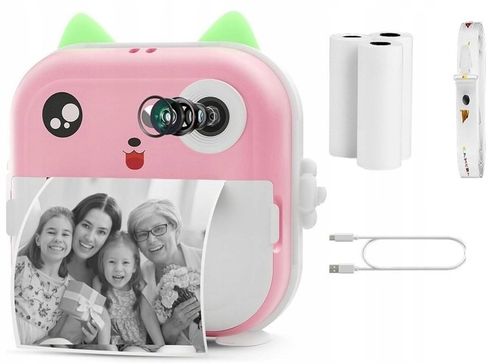 DRUKUŚ APARAT LCD CYFROWY NATCHMIASTOWY Z DRUKARKĄ DLA DZIECI GRY ROLKI na Arena.pl