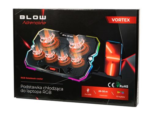 PODSTAWKA PODKŁADKA CHŁODZĄCA POD LAPTOPA REGULOWANA 9-17'' LED RGB 2x USB na Arena.pl