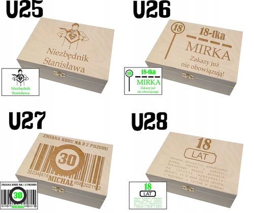 Niezbędnik Skrzynka PREZENT Urodziny BOX 18 30 40 80 pudełko urodzinowe na Arena.pl