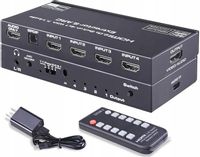 SWITCH HDMI 2.0 4x1 ROZDZIELACZ EKSTRAKTOR SPDIF TOSLINK AUDIO ATMOS 7.1