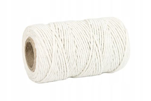 SZNUREK bawełniany biały ecru 2mm 100g 50m na Arena.pl