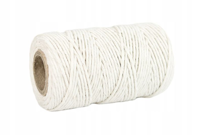 SZNUREK bawełniany biały ecru 2mm 100g 50m zdjęcie 3