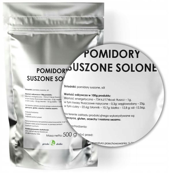 POMIDORY SUSZONE solone suszone na słońcu 500g zdjęcie 8