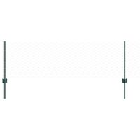 Ogrodzenie z słupkami Zielony 0.6 x 10 m Stal