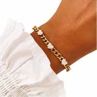 BRANSOLETKA STAL CHIRURGICZNA ŁAŃCUCH SERCE ZŁOTA