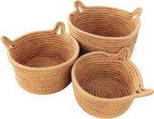 Koszyki z liny bawełnianej kocie uszy zestaw 3 sztuki organizer boho