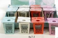 lampion  metalowy na tea light  8x7,5cm serce