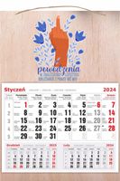 KALENDARZ 2025 jednodzielny DREWNIANY z nadrukiem prezent z twoim napisem