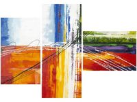 100CM 80 OBRAZ 3 ELEM TĘCZOWA ABSTRAKCJA ŚCIENNY