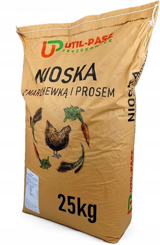 PASZA DLA KUR NIOSEK 25KG GRANULAT KARMA MIESZANKA Z MARCHEWKĄ I PROSEM na Arena.pl