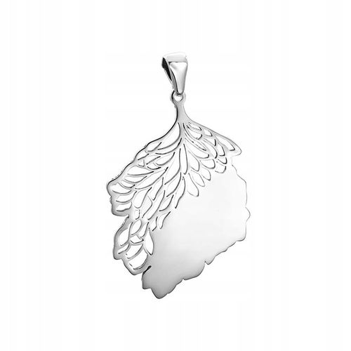 Srebrny wisiorek pr925 zawieszka na łańcuszek ażurowy liść listek na Arena.pl