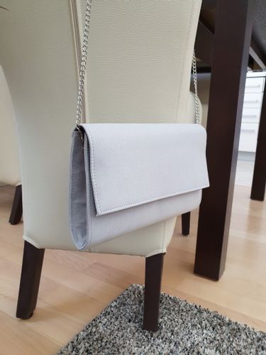 ELISE torebka kopertówka eko zamszowa z łańcuszkiem V014 j.szara na Arena.pl