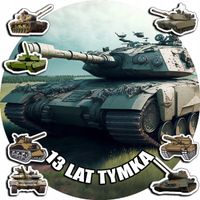 OPŁATEK NA TORT 30CM - WOJSKO CZOŁG TANK + IMIĘ + GRATIS! 24CM 26CM