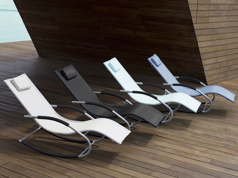 Leżak ogrodowy niebieski CARANO zdjęcie 3