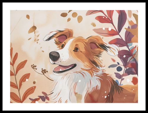 Plakat 55x40cm Collie Jesienną Porą na Arena.pl