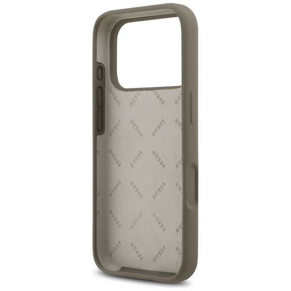 Etui Guess Silicone Big 4G Script do iPhone 17 Pro Max brązowy zdjęcie 7