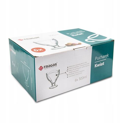 12x PUCHARKI 300ML PUCHAREK SZKLANE NA LODY DESER POJEMNIK KOMPLET ZESTAW na Arena.pl