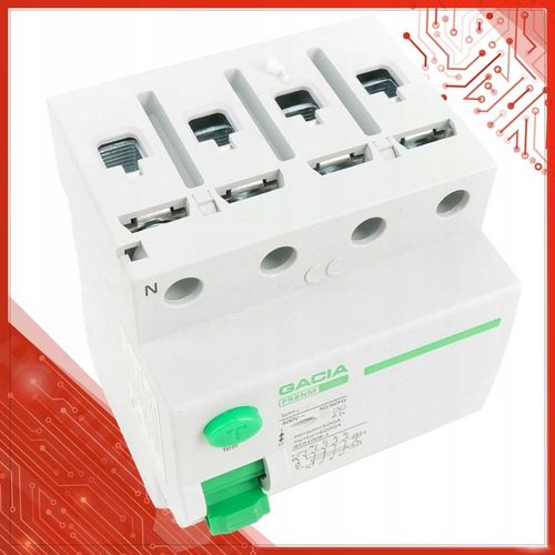 WYŁĄCZNIK RÓŻNICOWOPRĄDOWY 40A 4P 30mA AC 3 FAZY RÓŻNICÓWKA GACIA na Arena.pl