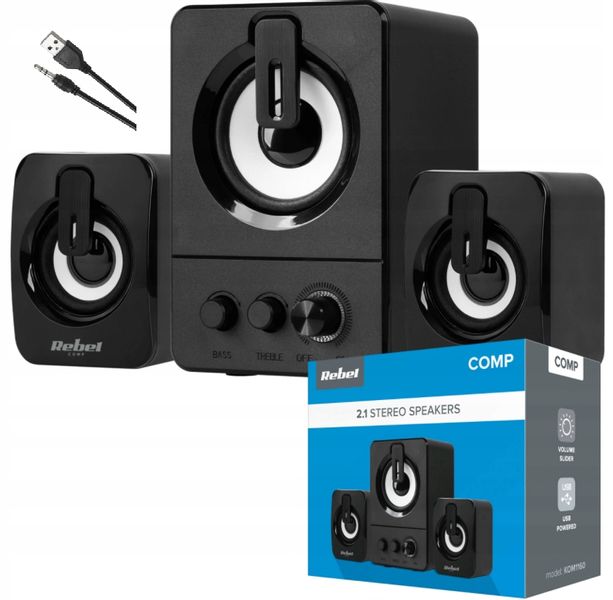 Głośniki Komputerowe 2.1 Do Pc Komputera Laptopa zdjęcie 1