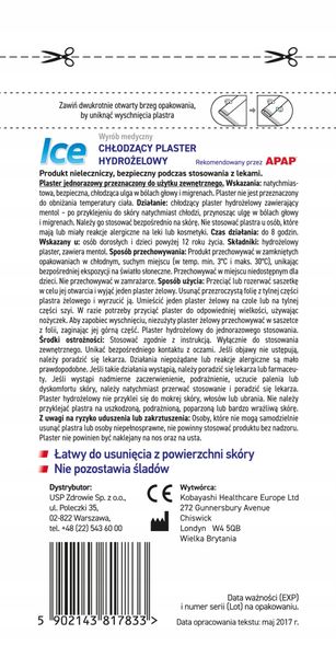 APAP ICE PLASTER CHŁODZĄCY HYDROŻELOWY 2 SZT zdjęcie 2