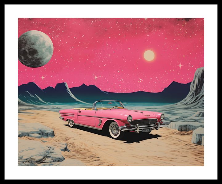 Plakat 50x40cm Kabriolet W Kosmosie zdjęcie 3
