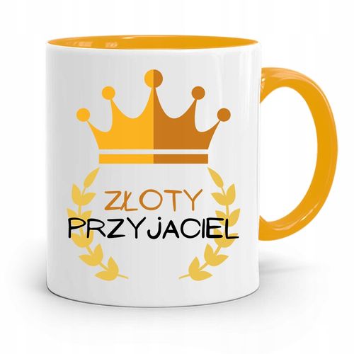 Kubek Żółty Dla Przyjaciela Złoty Przyjaciel Z Nadrukiem Ze Zdjęciem na Arena.pl