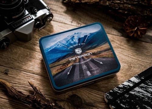 skórzany portfel męski w orientacji poziomej - peterson na Arena.pl