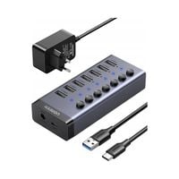 UGREEN ADAPTER ROZDZIELACZ HUB STACJA 7W1 USB 3.0 12V 5GBPS KABEL USB-C 1M