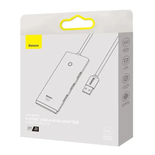 hub 4w1 baseus lite series usb do 4x usb 3.0 2m (czarny) na Arena.pl