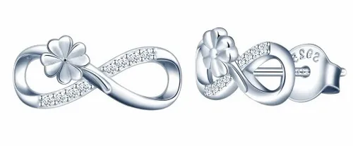Komplet Biżuterii Srebrnej 925 Nieskończoność Koniczynka 3 element + GRAWER na Arena.pl