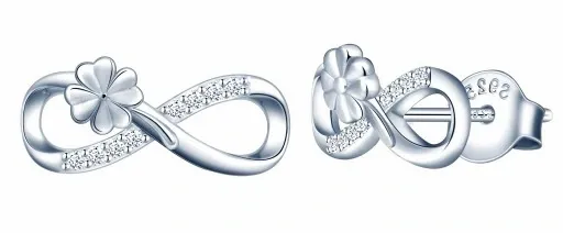 Komplet Biżuterii Srebrnej 925 Nieskończoność Koniczynka 3 element + GRAWER zdjęcie 16