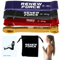 Zestaw XL 4 GUM Do Ćwiczeń POWER BAND mocna taśma oporowa RENEW FORCE +etui