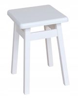 TABORET KUCHENNY DREWNIANY STOŁEK PROSTY BIAŁY